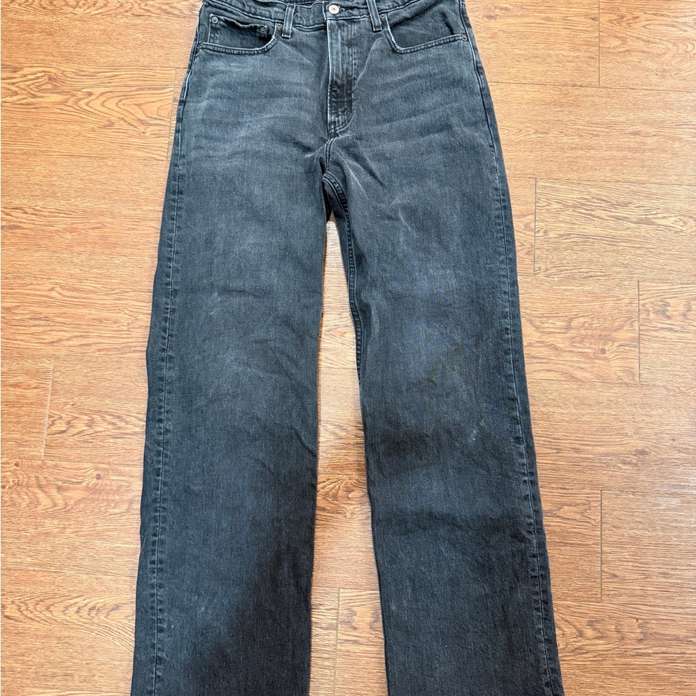 Abercrombie & Fitch High-Rise Black Straight-Leg Jeans